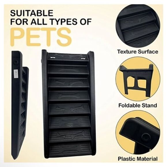 Yescare Collapsible Free-Standing Ramp for Pets, Black, NEW - Picture 2 of 4